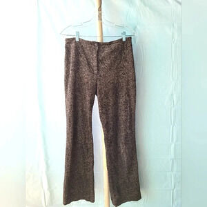 Tribal Stretch Pants Brown  Gold Patterns Leggings Size 8